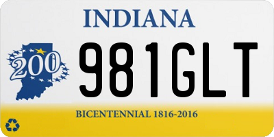 IN license plate 981GLT