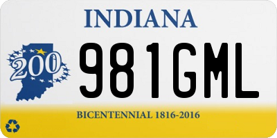 IN license plate 981GML