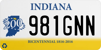 IN license plate 981GNN