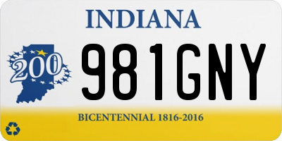 IN license plate 981GNY