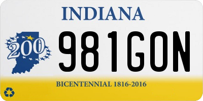 IN license plate 981GON