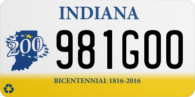 IN license plate 981GOO