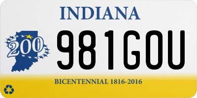 IN license plate 981GOU