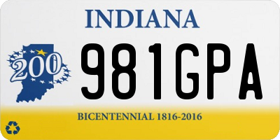 IN license plate 981GPA