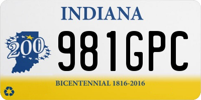 IN license plate 981GPC