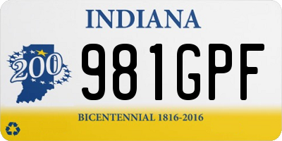 IN license plate 981GPF