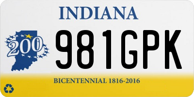 IN license plate 981GPK