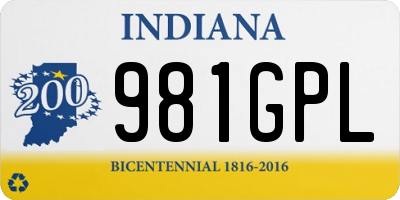 IN license plate 981GPL
