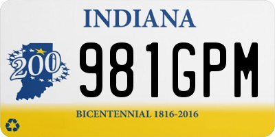 IN license plate 981GPM