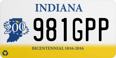 IN license plate 981GPP
