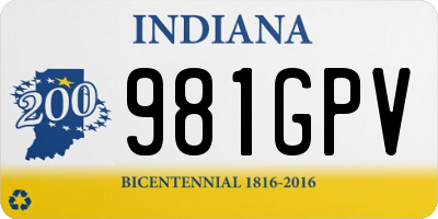 IN license plate 981GPV