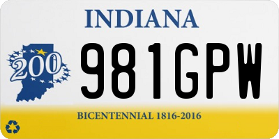 IN license plate 981GPW