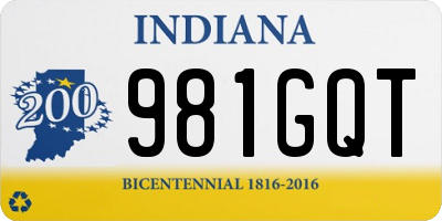 IN license plate 981GQT