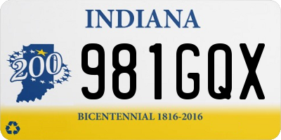 IN license plate 981GQX