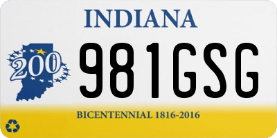 IN license plate 981GSG