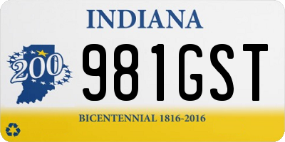IN license plate 981GST