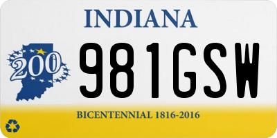 IN license plate 981GSW
