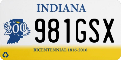 IN license plate 981GSX