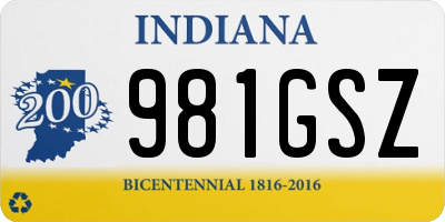 IN license plate 981GSZ