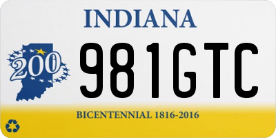 IN license plate 981GTC