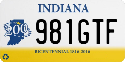 IN license plate 981GTF