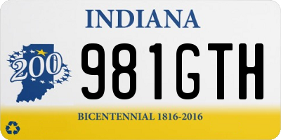 IN license plate 981GTH