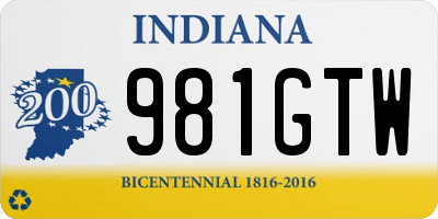 IN license plate 981GTW