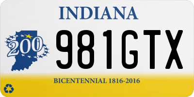 IN license plate 981GTX