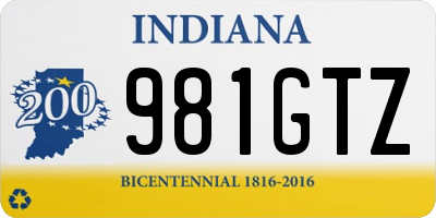 IN license plate 981GTZ