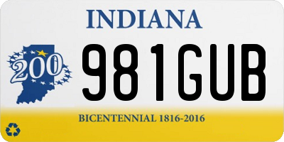 IN license plate 981GUB