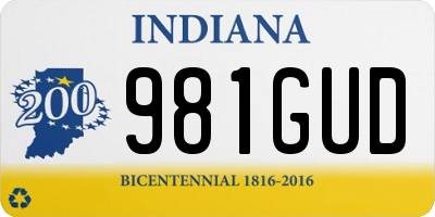 IN license plate 981GUD