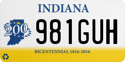 IN license plate 981GUH