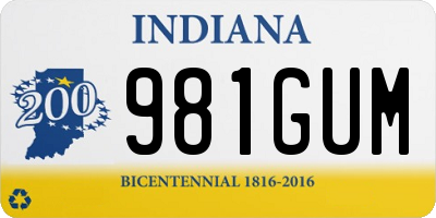 IN license plate 981GUM