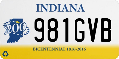 IN license plate 981GVB