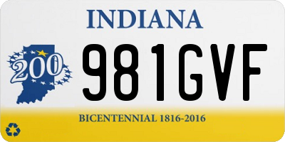 IN license plate 981GVF