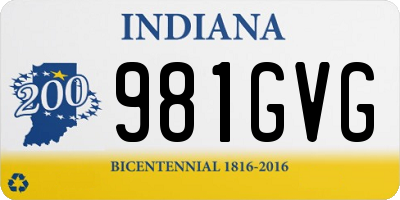 IN license plate 981GVG