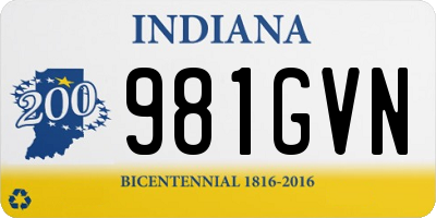 IN license plate 981GVN