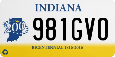 IN license plate 981GVO