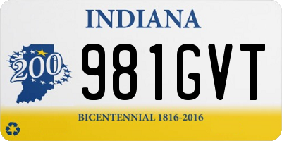 IN license plate 981GVT