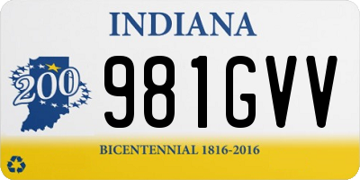 IN license plate 981GVV