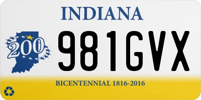 IN license plate 981GVX