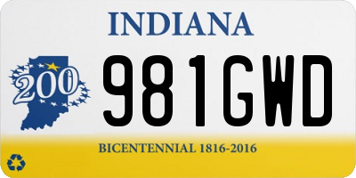 IN license plate 981GWD