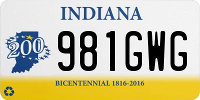 IN license plate 981GWG
