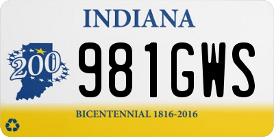 IN license plate 981GWS