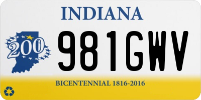IN license plate 981GWV