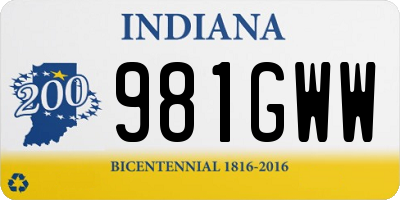 IN license plate 981GWW