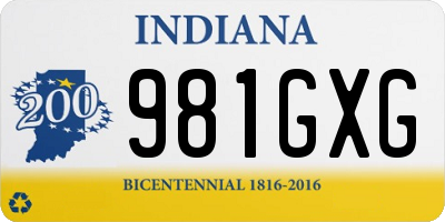 IN license plate 981GXG
