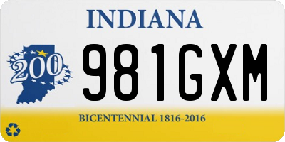 IN license plate 981GXM