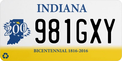IN license plate 981GXY