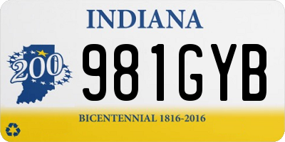 IN license plate 981GYB